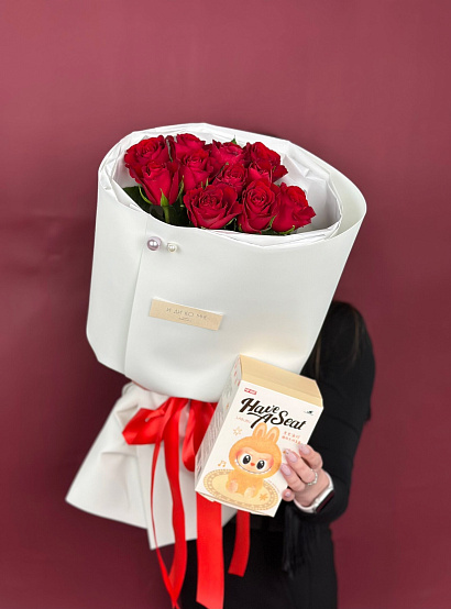 КОМБО #4: букет кенийских роз+игрушка