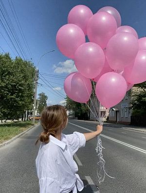 Гелиевые розовые шары