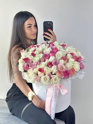 101 кенийская роза в шляпной коробке