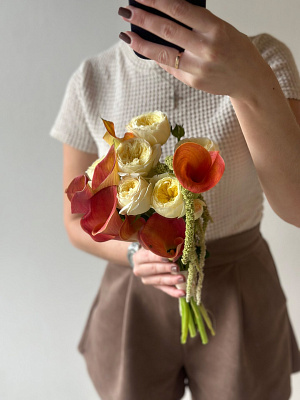 Осенний букет невесты "Закат солнца"