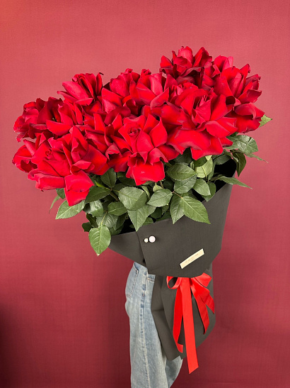 Высокие красные эквадорские розы 100 см