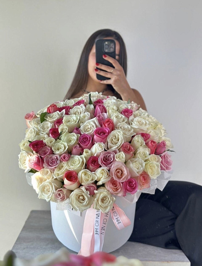 101 кенийская роза в шляпной коробке