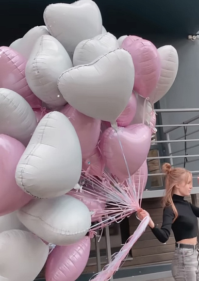 Шар фольгированный - розовое сердце