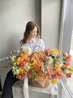 Плетеная сумка "Весна близко"